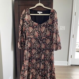 Thalia print organic Lucy print long sleeve dress